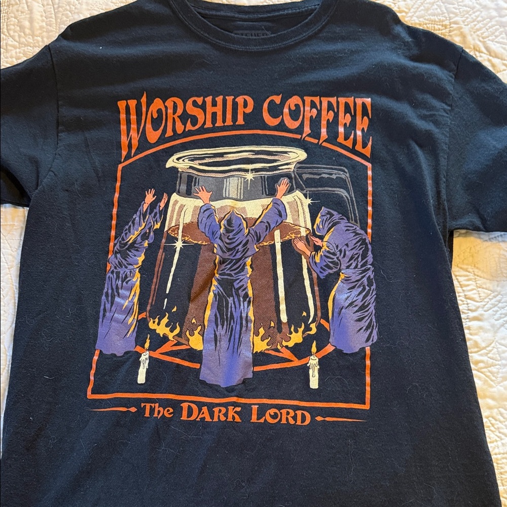 Black 'Worship Coffee' Graphic Tee
